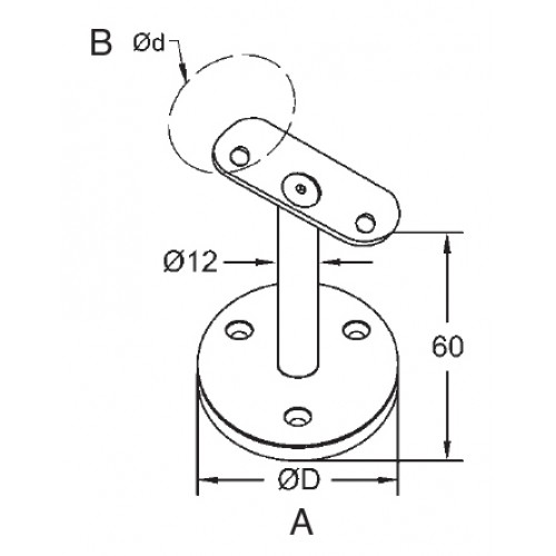 Tube Support-Flat Saddle-Screwed Base Flange-Grade316